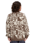 The Quiksilver Mens Hall City Jacquard Jumper in Chocolate Brown Terreau Desert