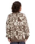 The Quiksilver Mens Hall City Jacquard Jumper in Chocolate Brown Terreau Desert