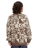 The Quiksilver Mens Hall City Jacquard Jumper in Chocolate Brown Terreau Desert