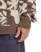 The Quiksilver Mens Hall City Jacquard Jumper in Chocolate Brown Terreau Desert