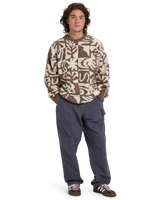 The Quiksilver Mens Hall City Jacquard Jumper in Chocolate Brown Terreau Desert