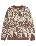 The Quiksilver Mens Hall City Jacquard Jumper in Chocolate Brown Terreau Desert