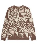 The Quiksilver Mens Hall City Jacquard Jumper in Chocolate Brown Terreau Desert