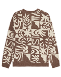 The Quiksilver Mens Hall City Jacquard Jumper in Chocolate Brown Terreau Desert