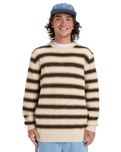 The Quiksilver Mens Lagos Stripe Jumper in Chocolate Brown Stripes