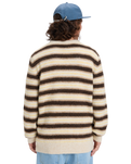 The Quiksilver Mens Lagos Stripe Jumper in Chocolate Brown Stripes