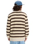 The Quiksilver Mens Lagos Stripe Jumper in Chocolate Brown Stripes
