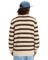 The Quiksilver Mens Lagos Stripe Jumper in Chocolate Brown Stripes