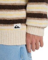 The Quiksilver Mens Lagos Stripe Jumper in Chocolate Brown Stripes