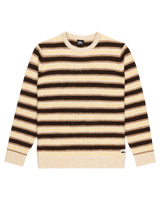 The Quiksilver Mens Lagos Stripe Jumper in Chocolate Brown Stripes