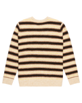 The Quiksilver Mens Lagos Stripe Jumper in Chocolate Brown Stripes