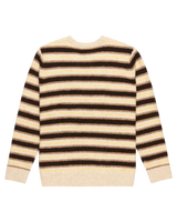 The Quiksilver Mens Lagos Stripe Jumper in Chocolate Brown Stripes