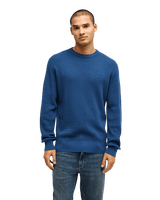 The Quiksilver Mens Waffle Sweatshirt in Dark Denim
