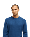 The Quiksilver Mens Waffle Sweatshirt in Dark Denim