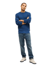 The Quiksilver Mens Waffle Sweatshirt in Dark Denim