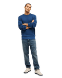 The Quiksilver Mens Waffle Sweatshirt in Dark Denim