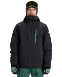 The Quiksilver Mens Titano Technical Snow Jacket in True Black