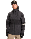 The Quiksilver Mens High In The Hood Technical Snow Jacket in True Black