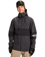 The Quiksilver Mens High In The Hood Technical Snow Jacket in True Black
