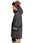 The Quiksilver Mens High In The Hood Technical Snow Jacket in True Black
