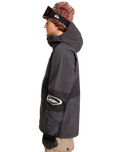 The Quiksilver Mens High In The Hood Technical Snow Jacket in True Black