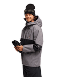 The Quiksilver Mens High In The Hood 10K Technical Jacket in Checker Java