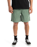 The Quiksilver Mens Taxer Cord Walkshorts in Chinois Green