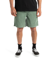The Quiksilver Mens Taxer Cord Walkshorts in Chinois Green
