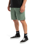 The Quiksilver Mens Taxer Cord Walkshorts in Chinois Green