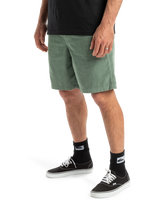 The Quiksilver Mens Taxer Cord Walkshorts in Chinois Green