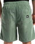 The Quiksilver Mens Taxer Cord Walkshorts in Chinois Green