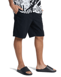 The Quiksilver Mens Chino Straight Walkshorts in Black