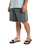 The Quiksilver Mens Taxer Global Heat Walkshorts in Dark Shadow