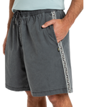 The Quiksilver Mens Taxer Global Heat Walkshorts in Dark Shadow