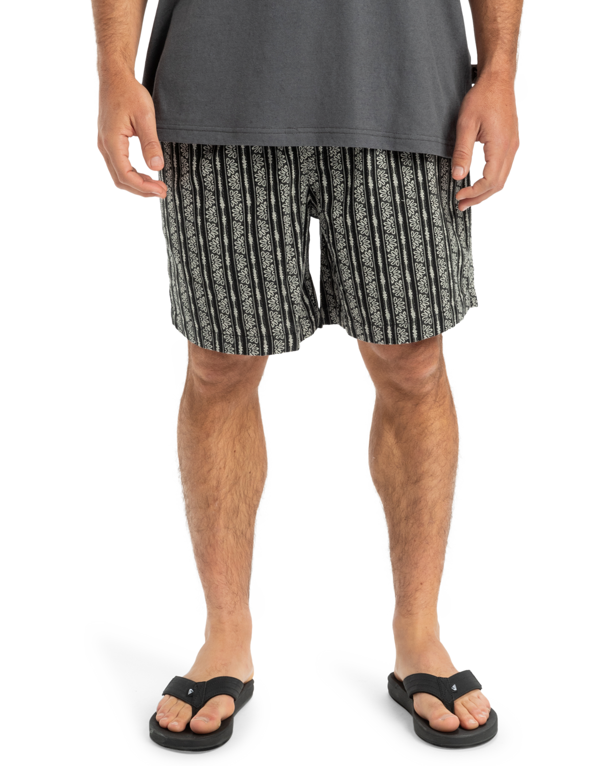 The Quiksilver Mens Taxer Jacquard Street Way Shorts in Black Street Way