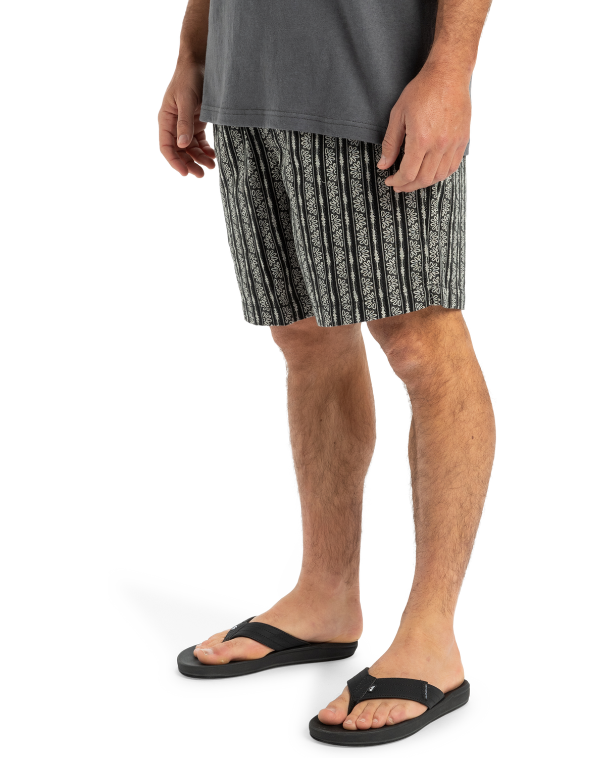 The Quiksilver Mens Taxer Jacquard Street Way Shorts in Black Street Way