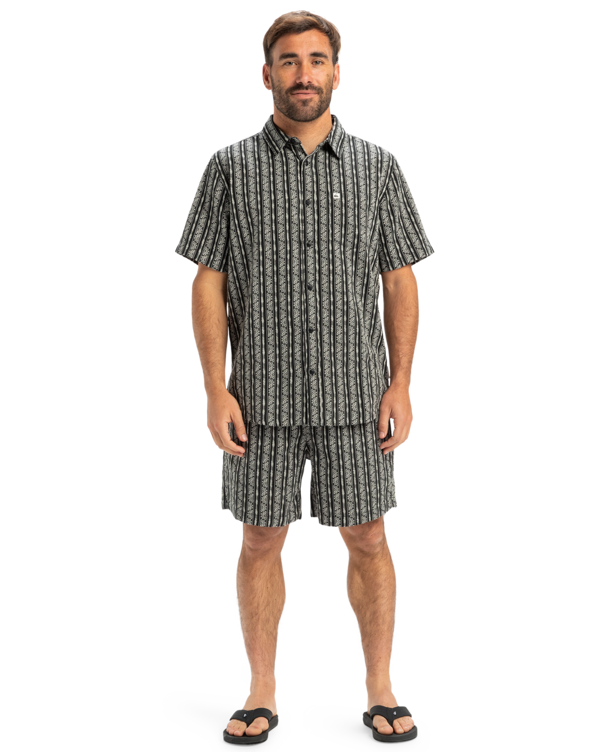 The Quiksilver Mens Taxer Jacquard Street Way Shorts in Black Street Way