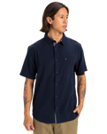 The Quiksilver Mens Time Box Shirt in Dark Navy