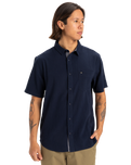 The Quiksilver Mens Time Box Shirt in Dark Navy