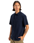 The Quiksilver Mens Time Box Shirt in Dark Navy