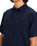The Quiksilver Mens Time Box Shirt in Dark Navy