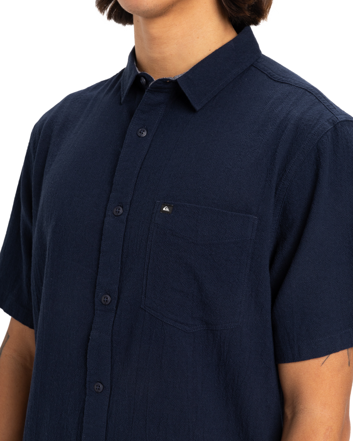 The Quiksilver Mens Time Box Shirt in Dark Navy