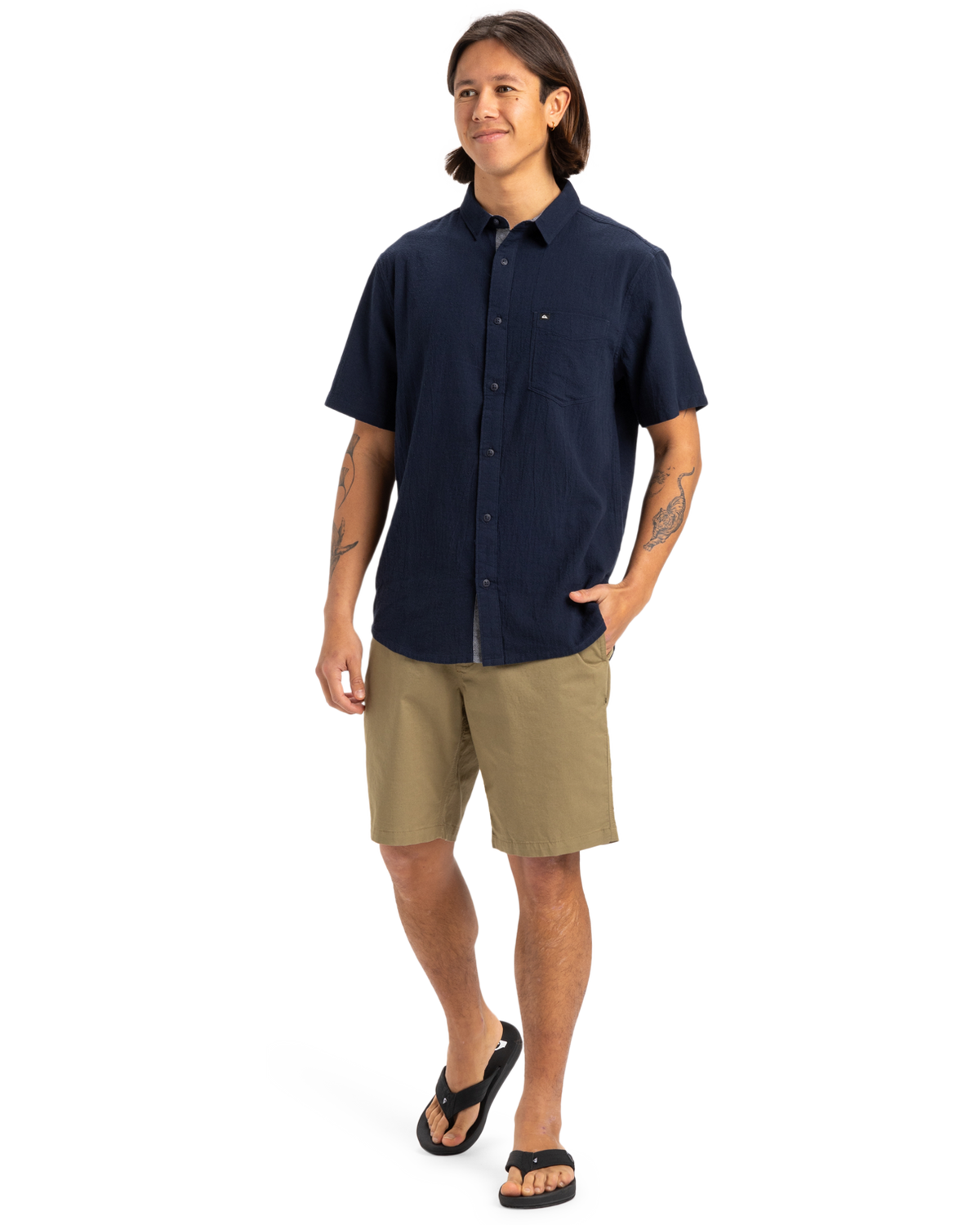 The Quiksilver Mens Time Box Shirt in Dark Navy