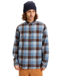 The Quiksilver Mens Motherfly Plaid Shirt in China Blue Motherfly Check
