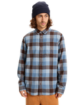 The Quiksilver Mens Motherfly Plaid Shirt in China Blue Motherfly Check