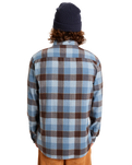 The Quiksilver Mens Motherfly Plaid Shirt in China Blue Motherfly Check