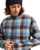 The Quiksilver Mens Motherfly Plaid Shirt in China Blue Motherfly Check