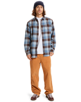 The Quiksilver Mens Motherfly Plaid Shirt in China Blue Motherfly Check