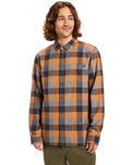 The Quiksilver Mens Motherfly Plaid Shirt in Almond Motherfly Check