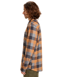 The Quiksilver Mens Motherfly Plaid Shirt in Almond Motherfly Check